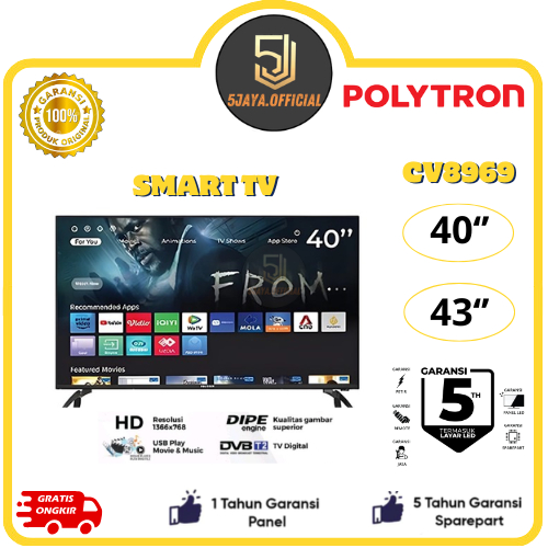 TV LED Polytron Smart TV 40 Inch Polyron 43 Inch Polytron - 40CV8969/43CV8969