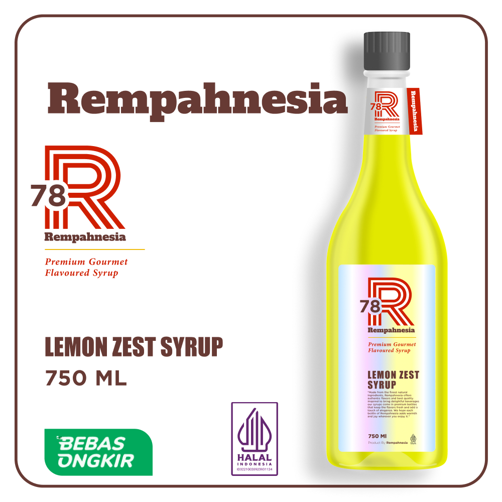 

Syrup Lemon Zest / Sirup Rasa Lemon Zest Premium 750ml / Rempahnesia Syrup
