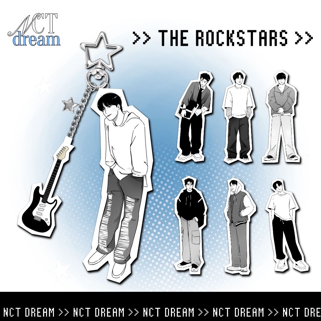 NCT DREAM the rockstars <kpop keychain fanart fanmade stuff merch phone strap bag charm Mark Renjun 