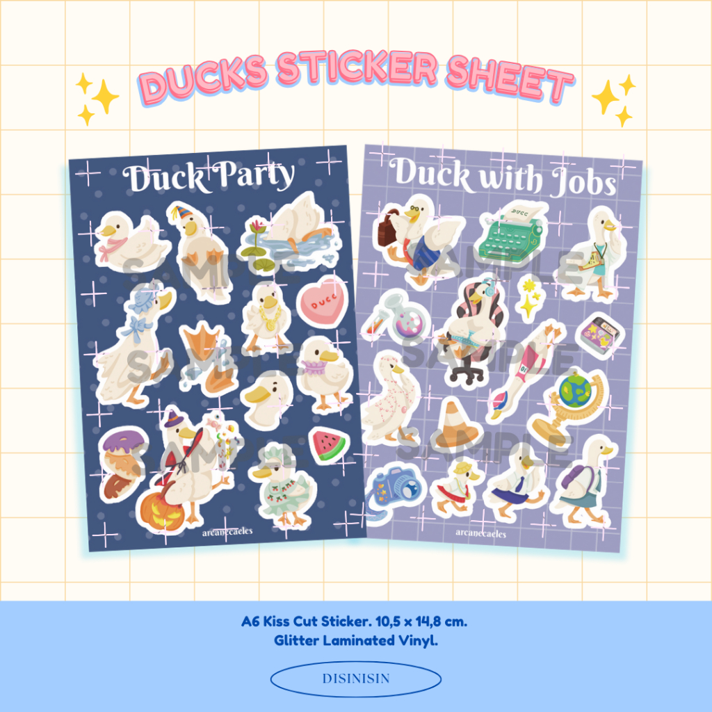 

[disinisin] DUCK STICKER SHEET KISS CUT Stiker Bebek Lucu