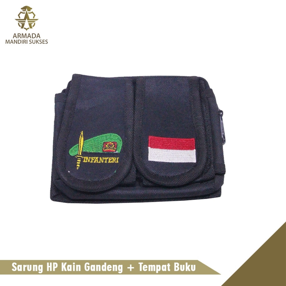 Sarung HP Kanvas Gandeng + Tempat Buku