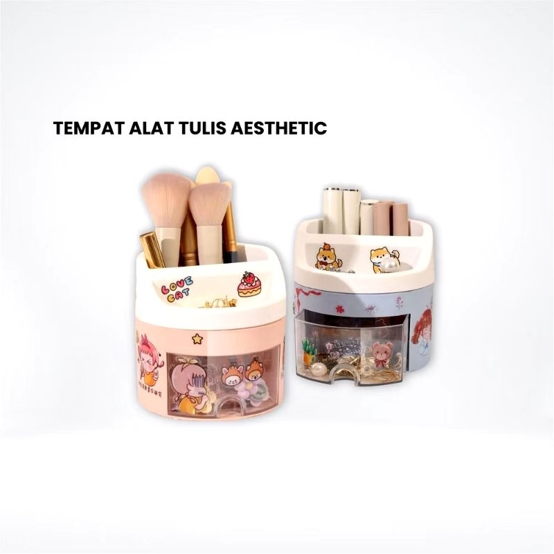 Tempat pena dengan laci desk storage organizer