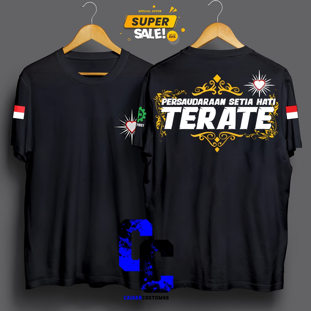 SKM - KAOS ATASAN PSHT BATIK DEPAN BELAKANG UNTUK PRIA DAN WANITA KAOS PASUKAN TERNATE KEKINIAN TERB