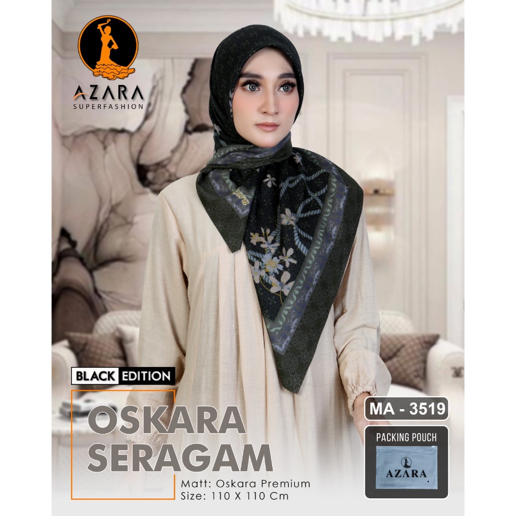 Oskara hitam voal free pouch bisa seragam motif 4