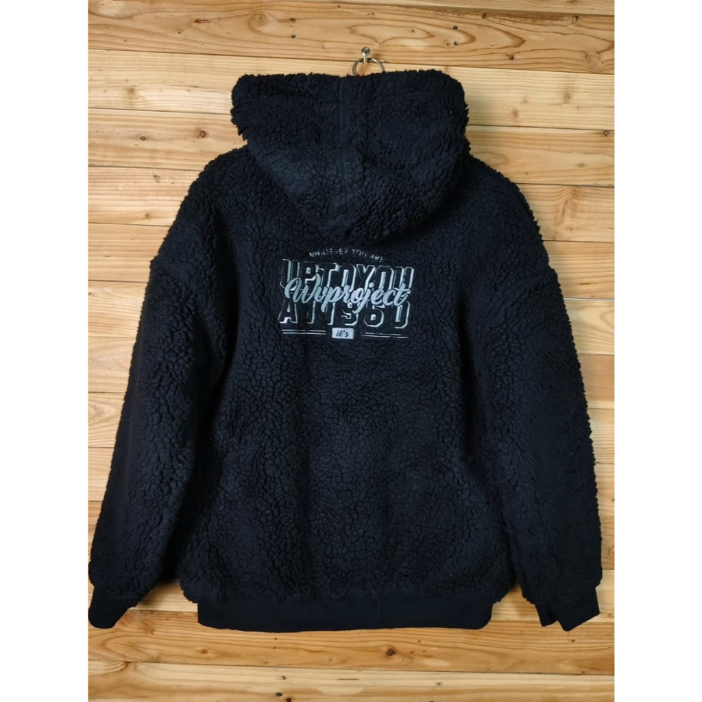 WV PROJECT WVUR BIG BORDIR LOGO SHERPA FLEECE JACKET SIZE L to XL