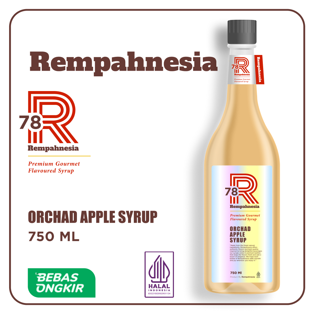 

Syrup Orchard Apple / Sirup Rasa Orchard Apple Premium 750ml / Rempahnesia Syrup