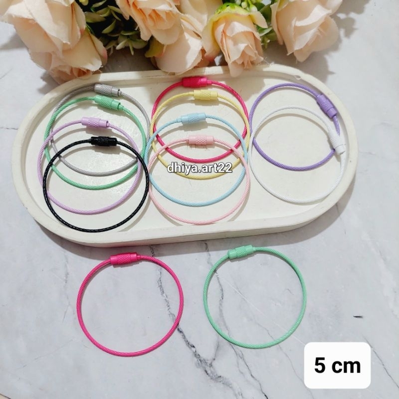 Ring  bulat bag charm / ring O  / Kawat bulat Warna Warni