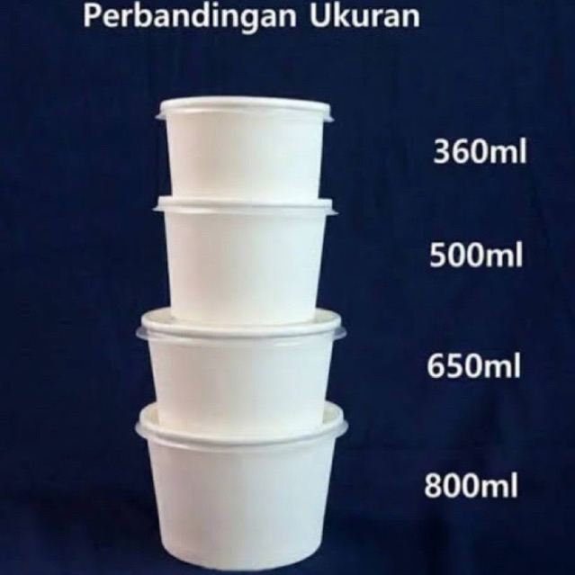 paper bowl tebal isi 25 - paper bowl + tutup 650ml - paper bowl 650ml