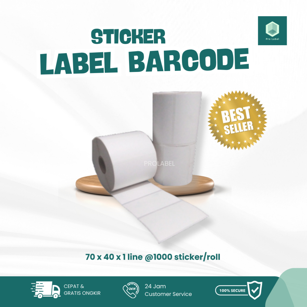 

STICKER LABEL BARCODE 70x40 mm Thermal ISI 1000
