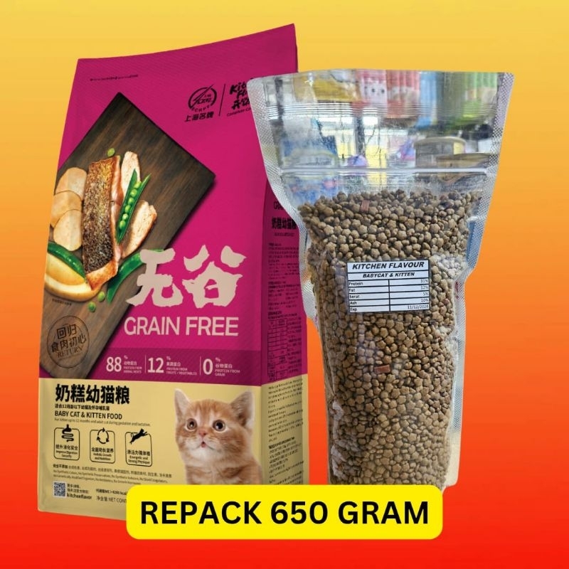 KITCHEN FLAVOUR REPACK 650 GRAM BABY & KITTEN MAKANAN KUCING KITCHEN FLAVOUR KITTEN REPACK