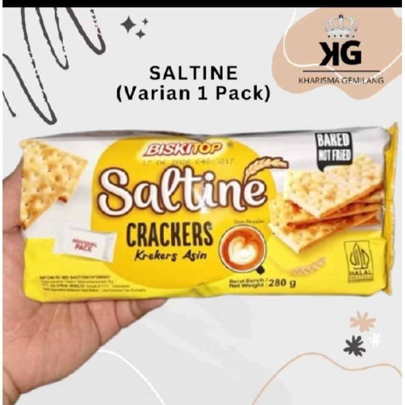 

SALTINE CRACKERS 280gr Varian 1 Pack Biscuit Snack Ringan Enak asin gurih Anak Dewasa Murah
