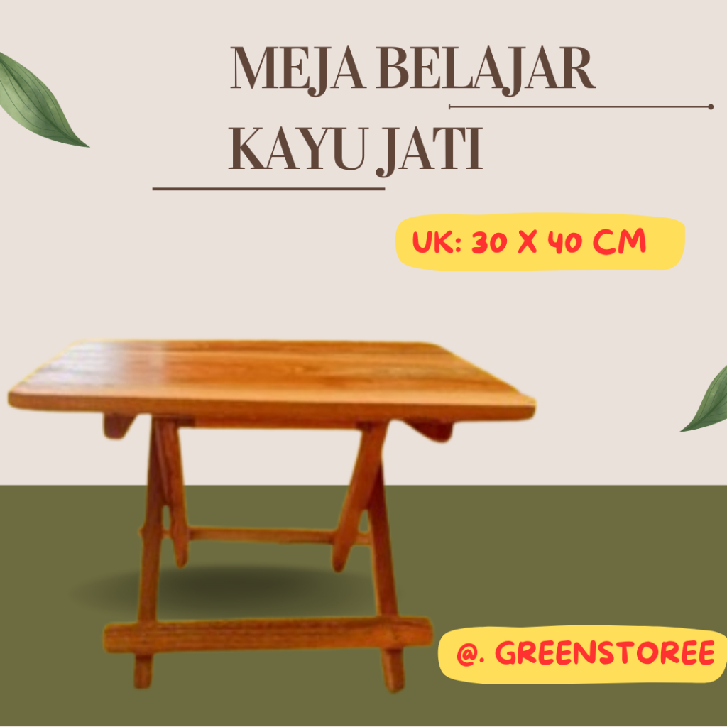 Meja Belajar / Meja Lipat Kayu Jati kecil 30x40