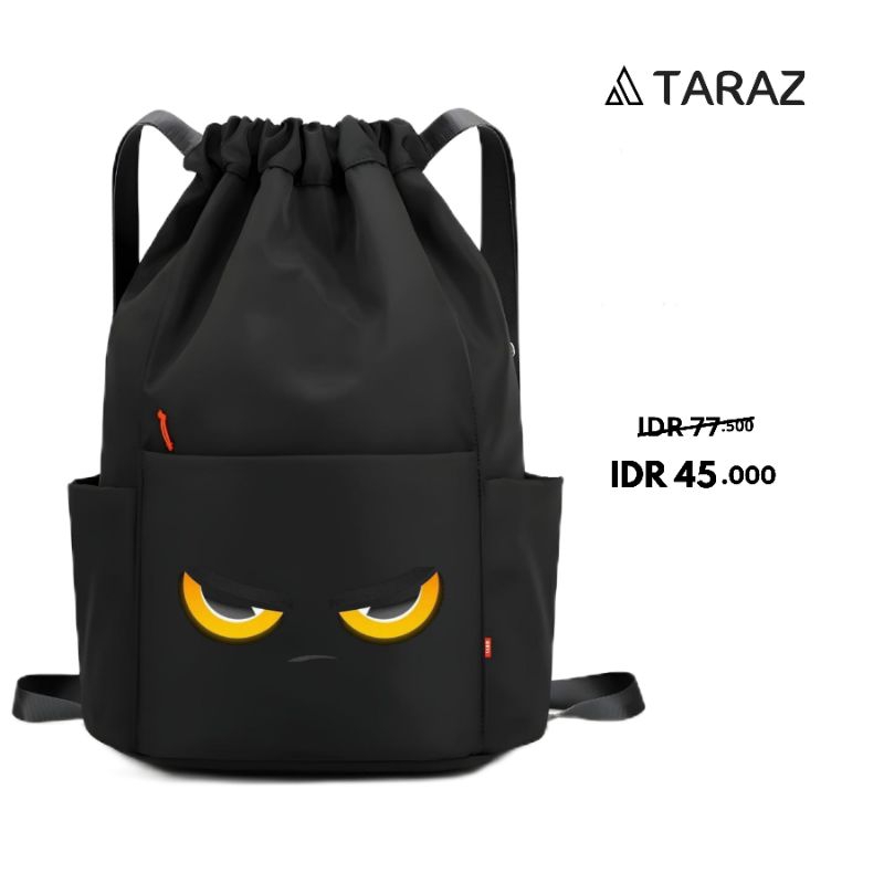 TARAZ - Tas Serut Ransel Sekolah Stringbag Pria Wanita Multifungsi Kain Tebal Cordura Waterproof