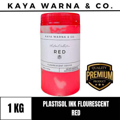 

Tinta Sablon Plastisol Ink RED Fluorescent Series KAYA WARNA & CO. (1kg)