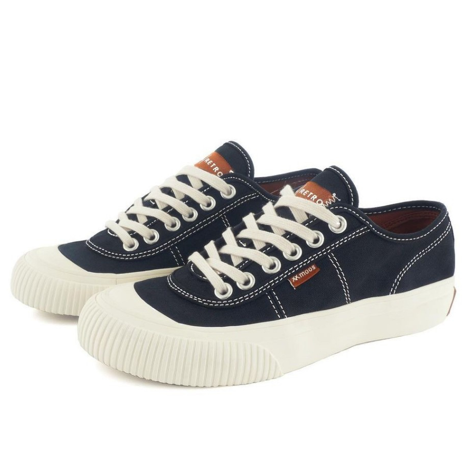 SEPATU SNEAKERS MOOS FOOTWARE RETRO BLACK OFF WHITE ORIGINAL