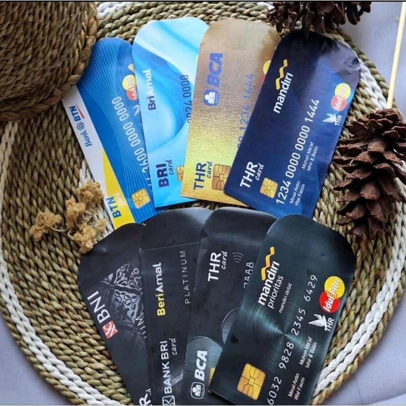 

Amplop Lebaran isi 10 sampe 100 Lembar Kartu ATM Bank BCA BRI MANDIRI BNI BTN Angpau