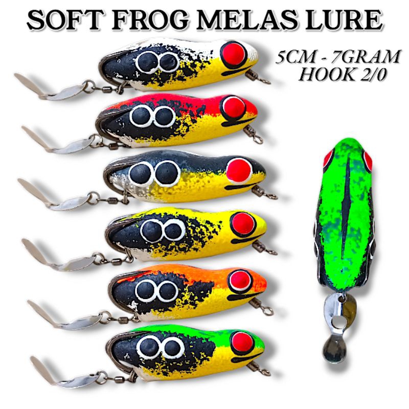 SOFT FROG MELAS LURE UKURAN 5CM-7GRAM. SOFT FROG BERISIK. SOFT FROG SUARA JAWS. UMPAN CASTING GABUS