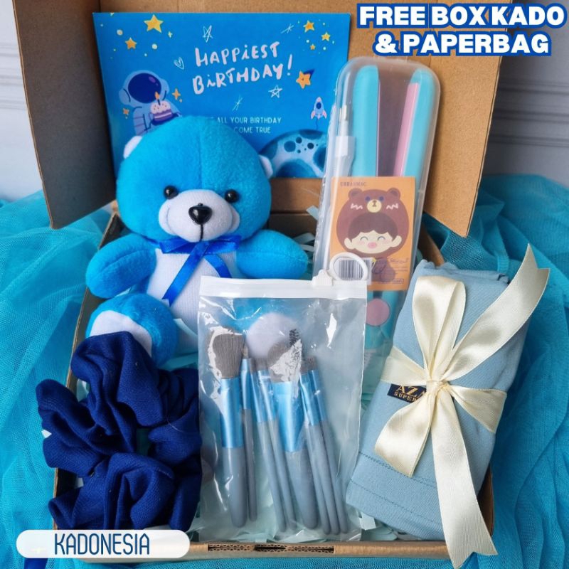 

Donesubego - Kado Cewek Tema Biru Romantis Pacar Hampers Ulang Tahun Aesthetic Coral