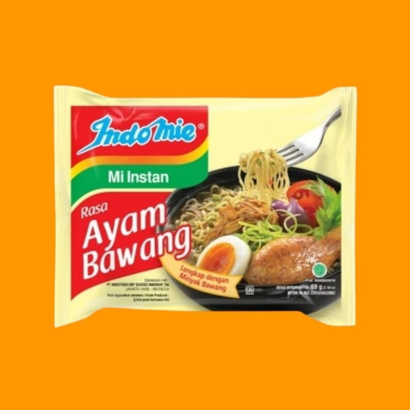 

1(Satu)Pcs mie instan Indomie goreng/rebus