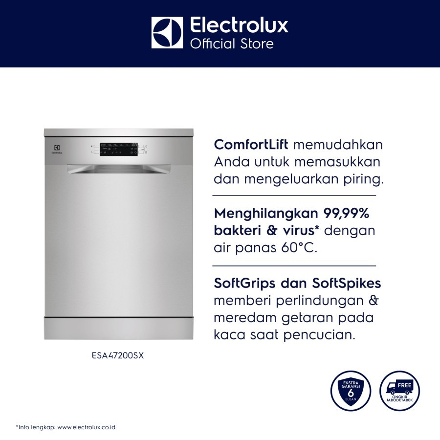Electrolux Dishwasher Freestanding 60cm UltimateCare 300 ESA47200SX