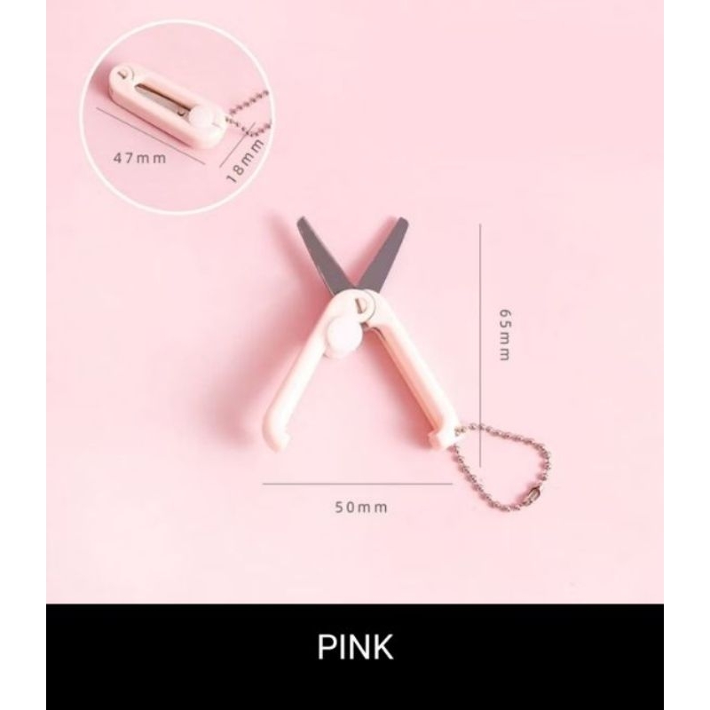 

Gunting Lipat mini Portable tarik Stainless Steel Retractable Mini Folding Scissors Pemotong