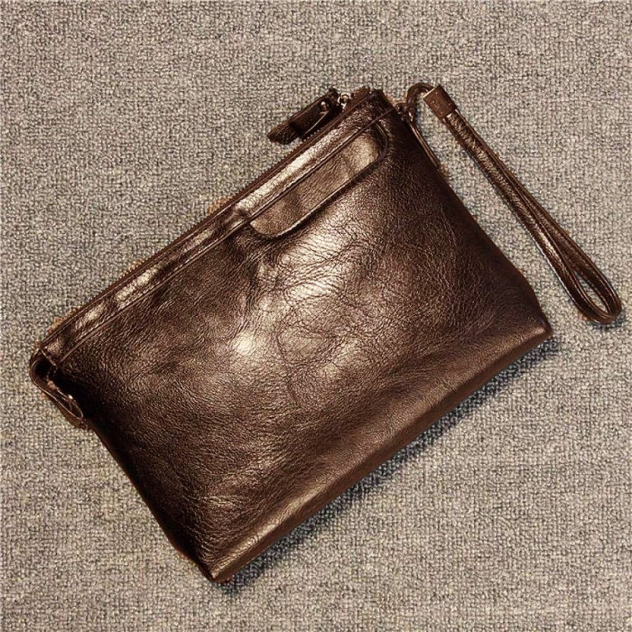 Pennay Man V7727 - Tas Tangan Pria Kulit Premium, Clutch Handbag Unisex Elegan & Stylish