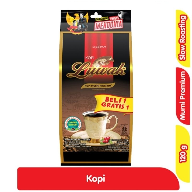 

Luwak Kopi Murni Premium beli 1 gratis 1 kemasan 120 g (2 × 120 g)