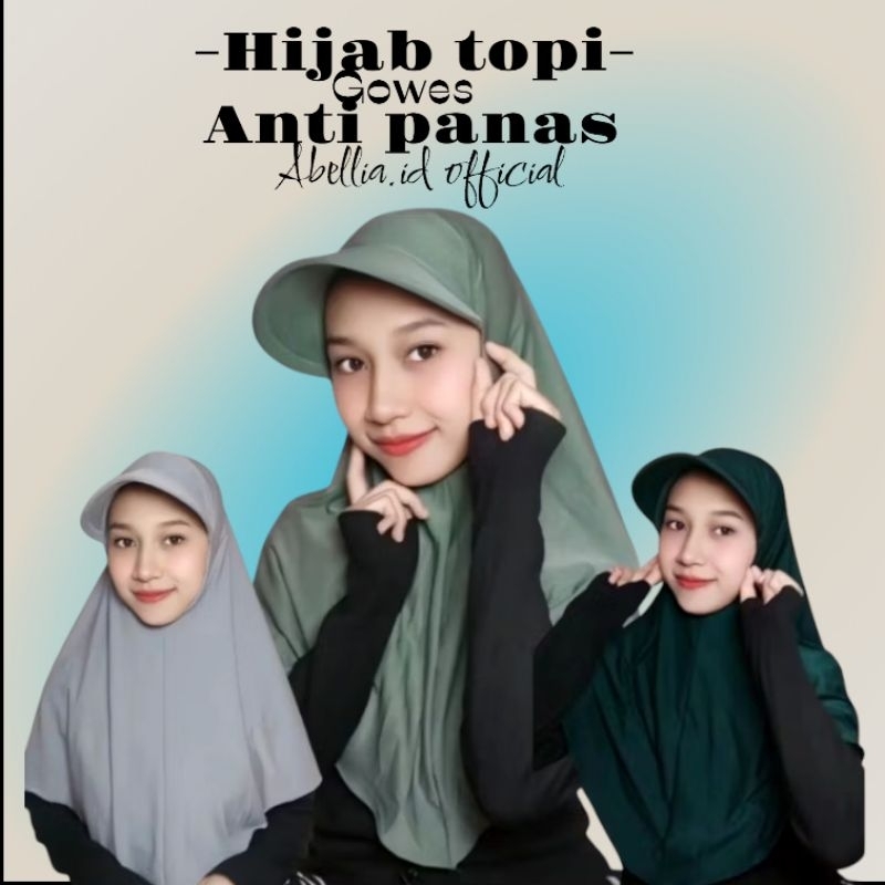 Hijab gowes sporty topi jilbab topi sporty anti panas