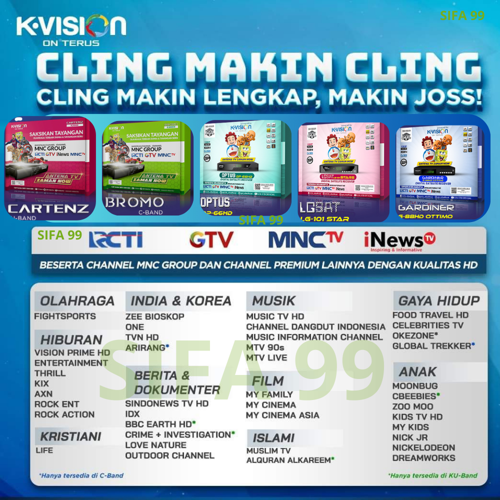 SIFA 99 PAKET K VISION CLING RECEIVER PARABOLA TV MINI