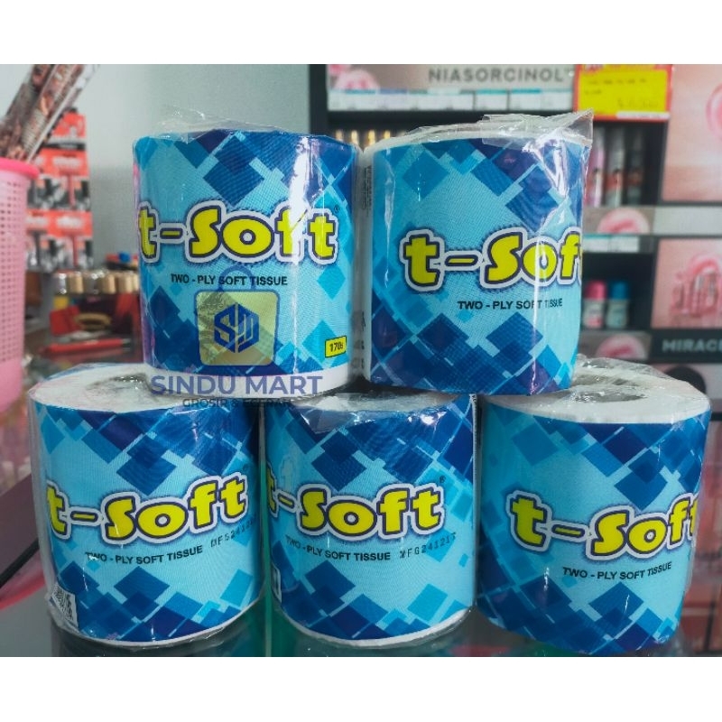 Tissue T-soft roll 170 sheets | tissue toilet roll murah | shopee sindumart