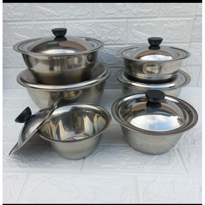 MANGKOK STAINLESS STEEL + TUTUP / MANGKOK SUP/ MANGKOK SAYUR