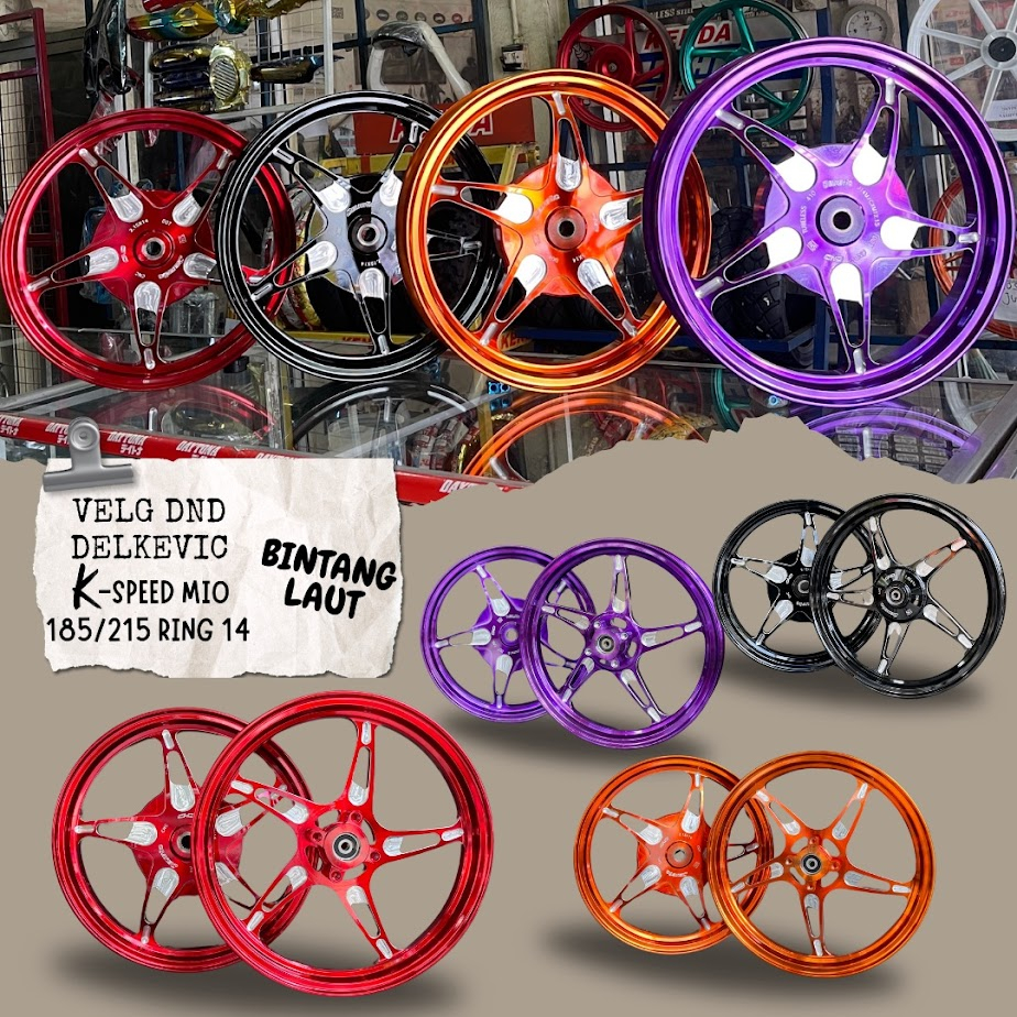 Velg DELKEVIC K SPEED Bintang Laut MIO Sporty Mio Smile, Fino115, Soul GT 115, Mio J RING 14