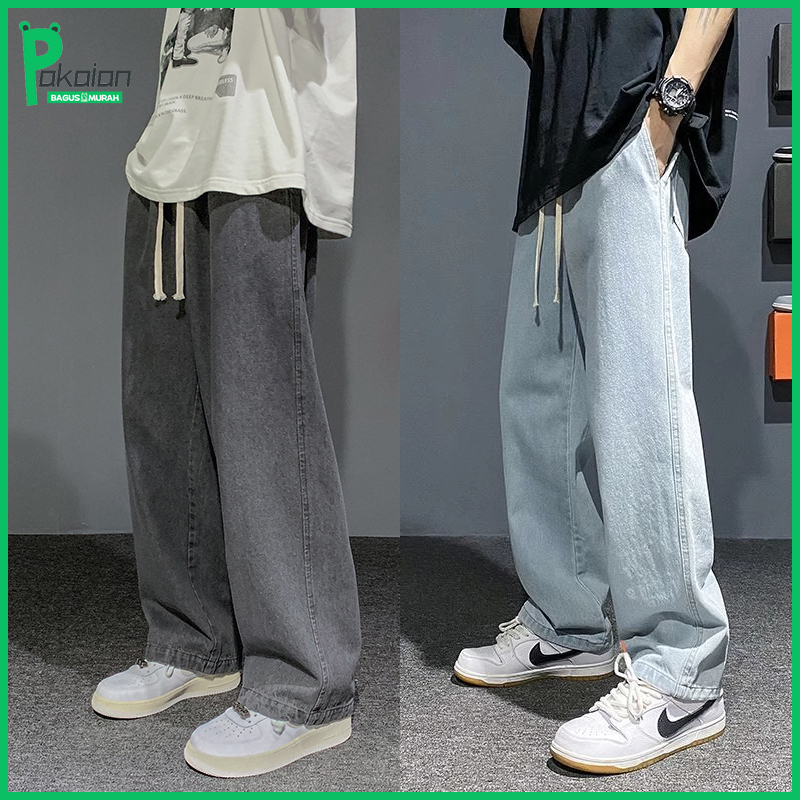 Celana jeans pria celana panjang pria celana gombrong pria celana korean style pria baggy jeans pria