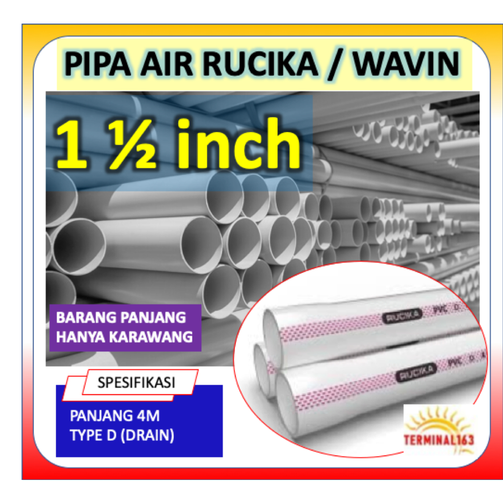 Pipa Rucika 1 1/2 inch panjang 4meter