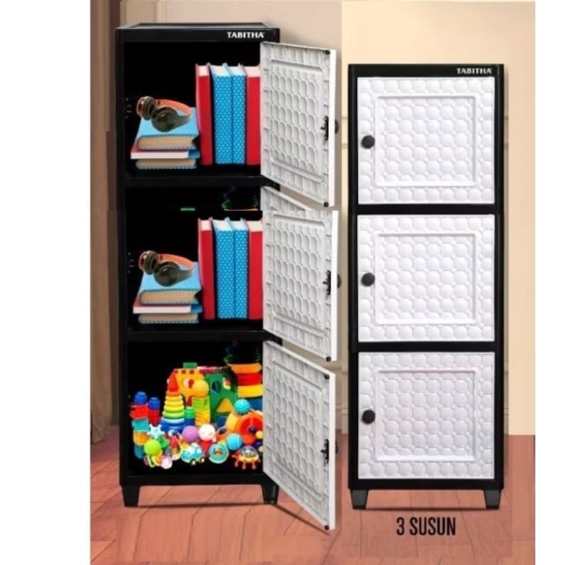 Lemari Pakaian Plastik Tabitha Loker Clicks 3 Pintu