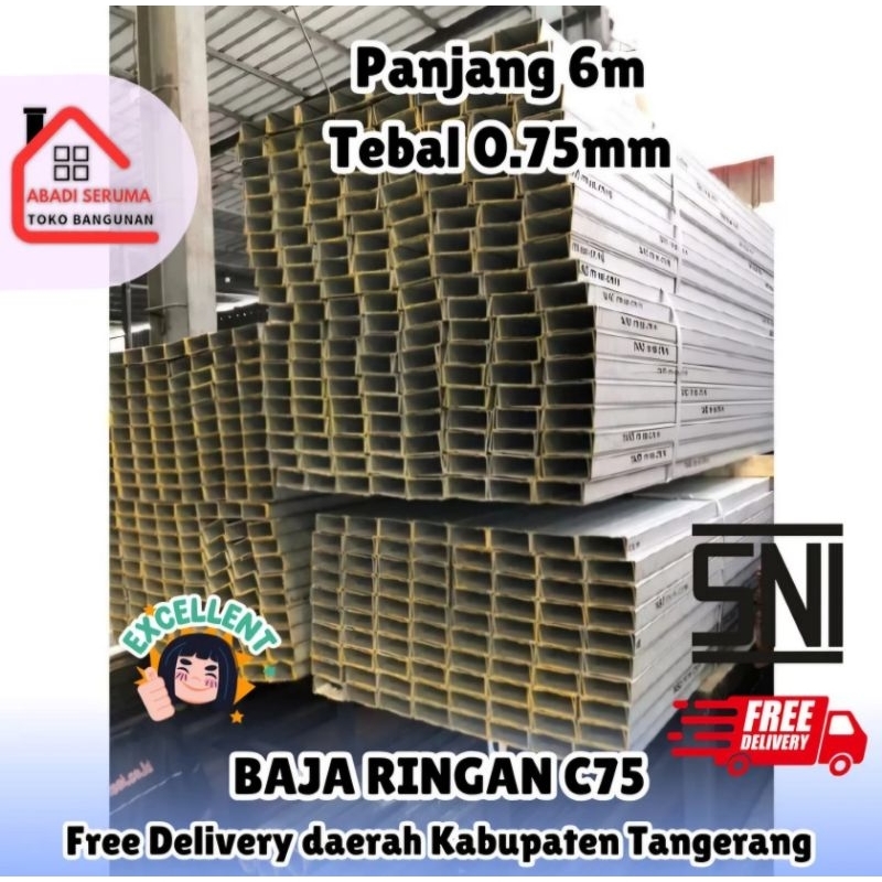 PALING MURAH / BAJA RINGAN KANAL C75 TEBAL 0.75 mm / BAJA RINGAN CANAL C75 / BAJA RINGAN TASO 1 mm /