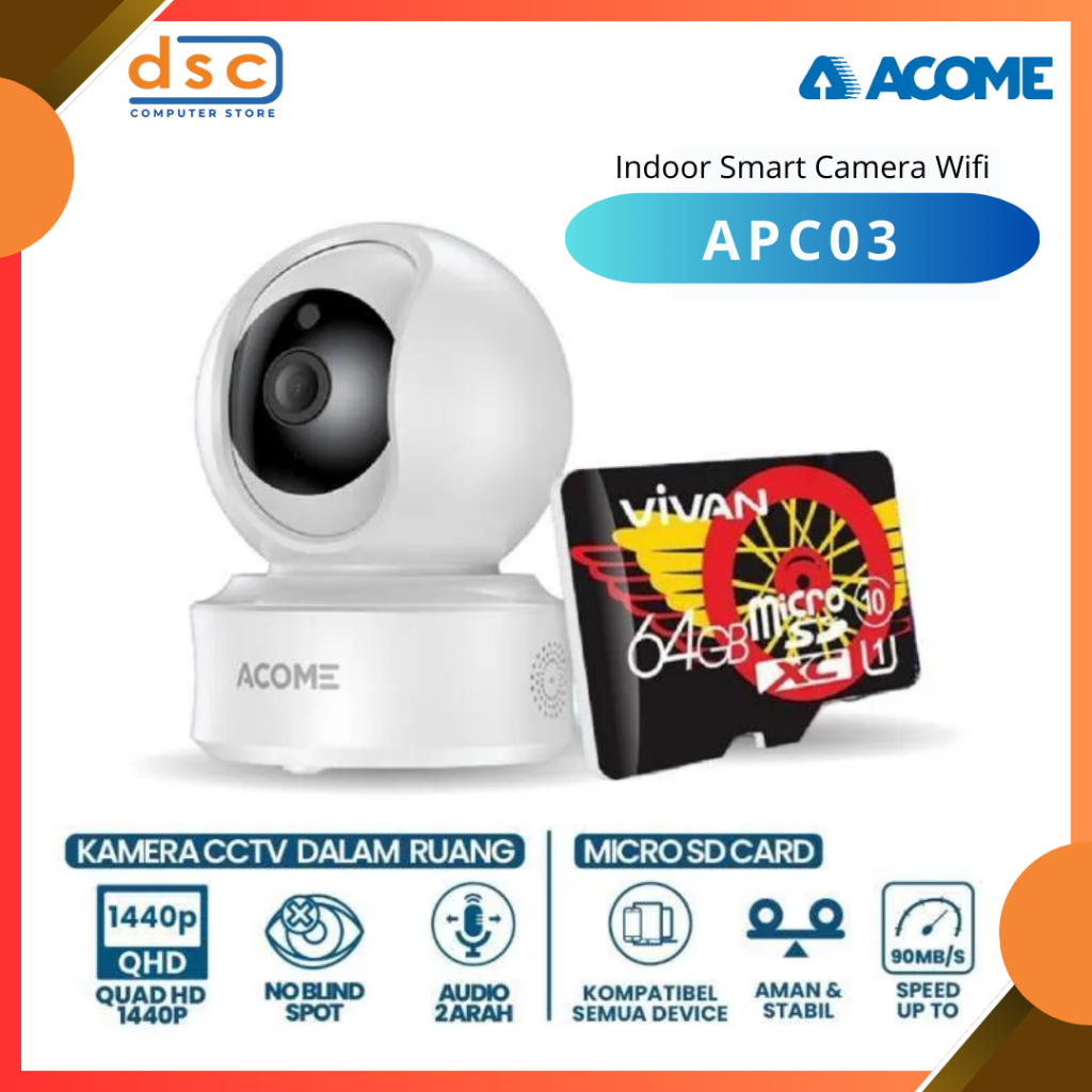 ACOME Smart Camera WiFi APC03 APC06 APC8S Kamera CCTV Dalam Ruang
