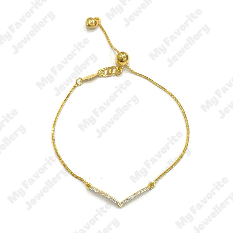 Gelang Italy Serut Aurel Permata EMAS ASLI Kadar 875 20K