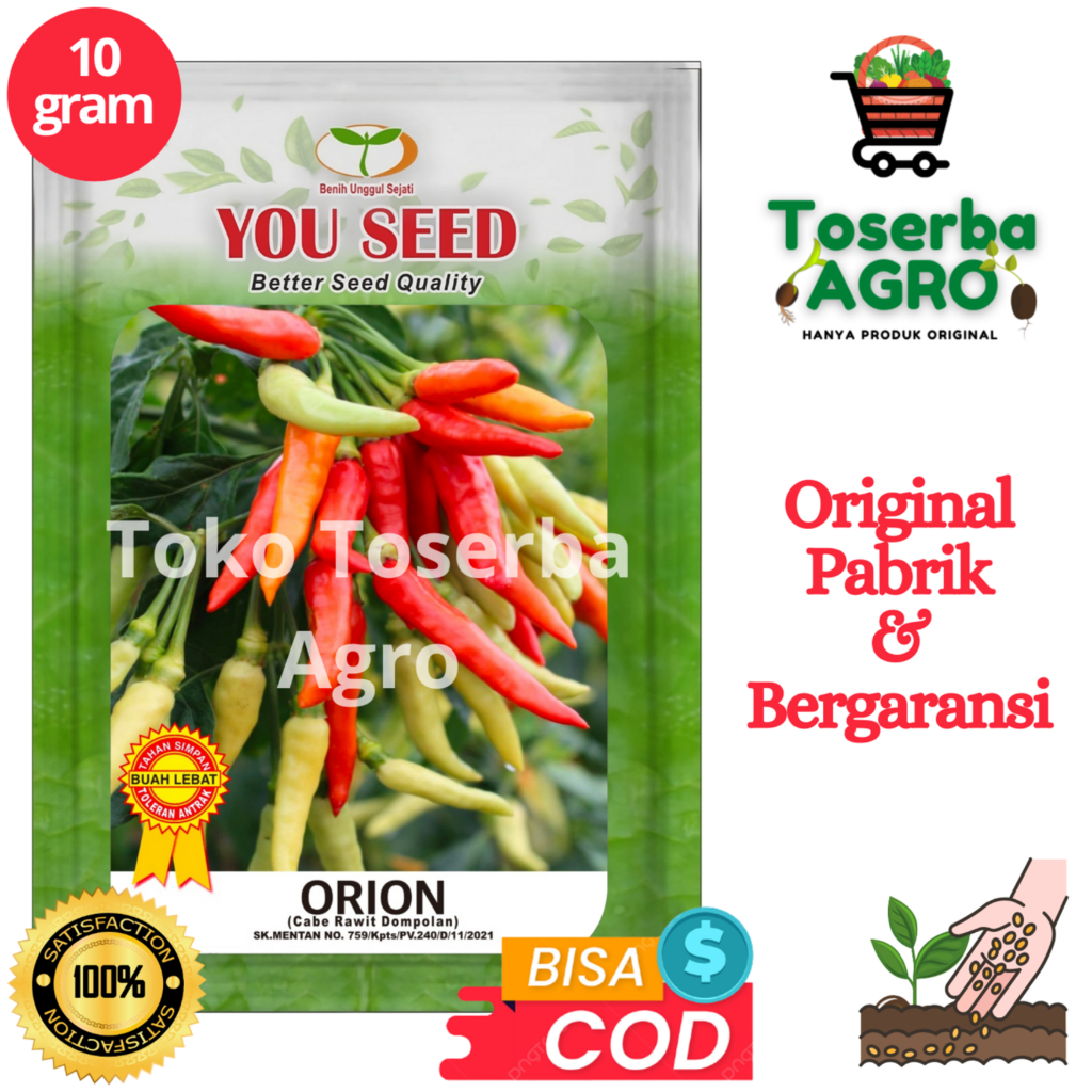 Bibit Benih Cabe Rawit Setan ORION isi 10g Cabe Dompolan Cap You Seed