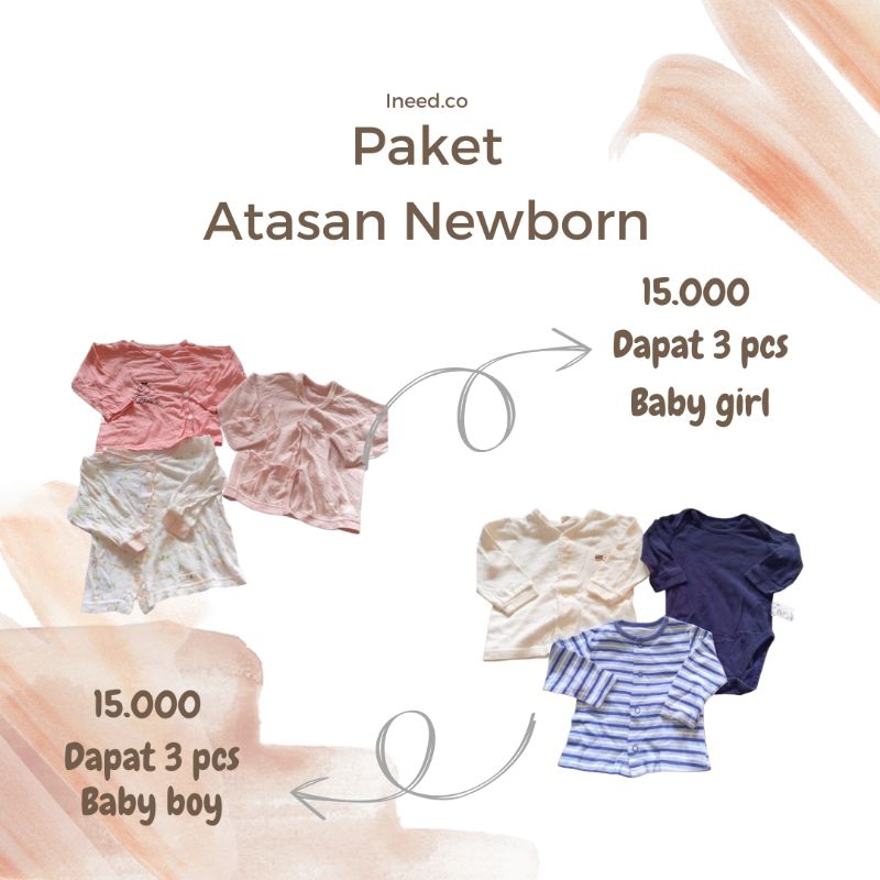 Atasan New Born, perlengkapan bayi, Baju bayi, baju new born