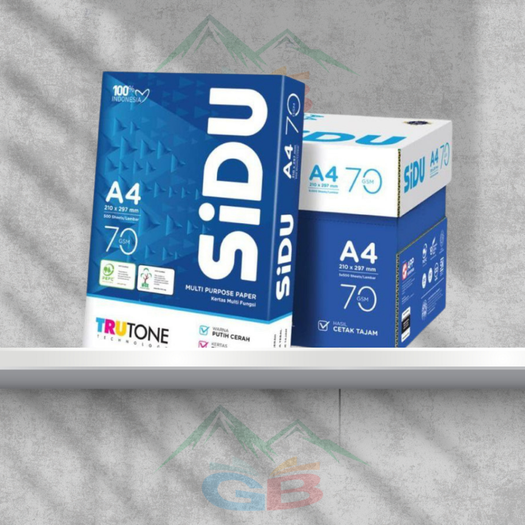 

HVS SIDU A4 DAN SATU BOX ISI 5 RIM/HVS 70GSM