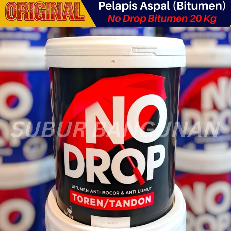 CAT PELAPIS ANTI BOCOR BITUMEN NO DROP 20 KG/ NO DROP BITUMEN BLACK WATERPROOF