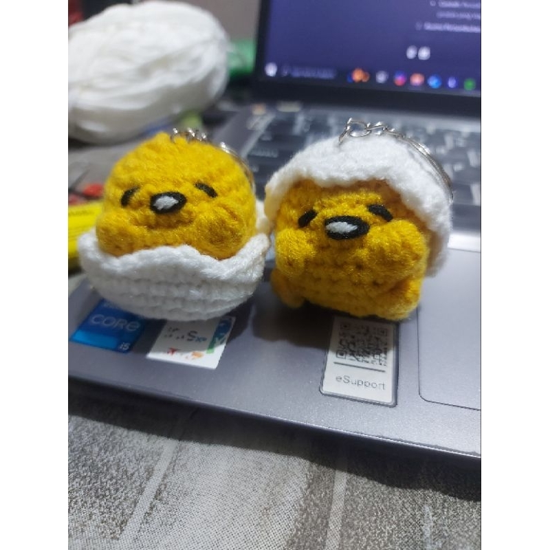 [PattyCrochet] Amigurumi Gudetama| Boneka Rajut Gudetama| Gantungan Kunci Gudetama
