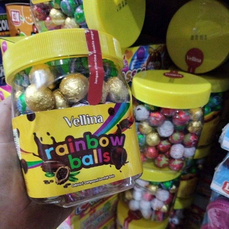 

Vellina Rainbow Ball Coklat bola harga 1 toples 75pcs