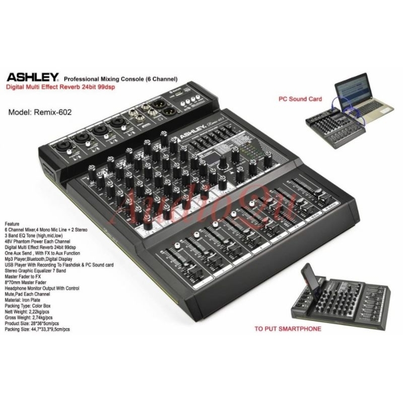 Mixer Ashley 6 Channel Remix 602 Original