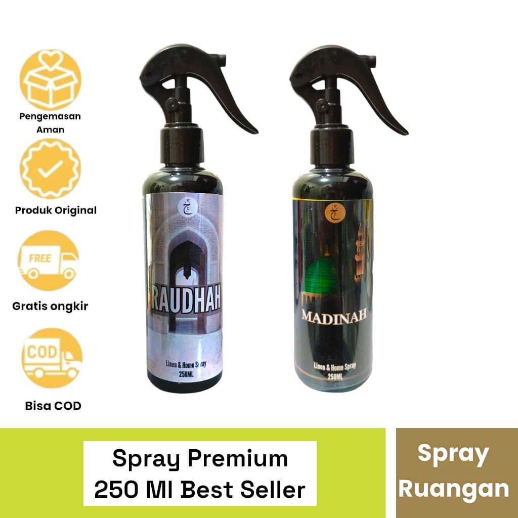 pengharum ruangan madinah spray aroma  raudhoh parfume spray pengharum sajadah parfum spray arab