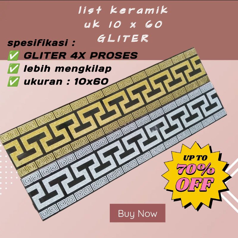 grosir list keramik dinding Glitter ukuran 10x60 motif new versase