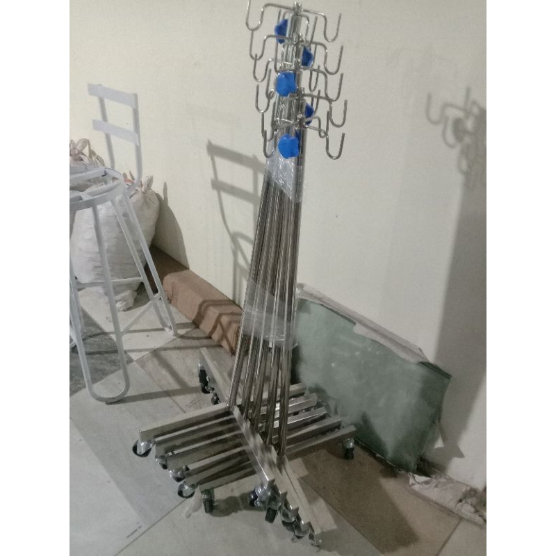 tiang infus kaki 4 stainless steel || tiang infus kaki 4 || tiang infus  stainless