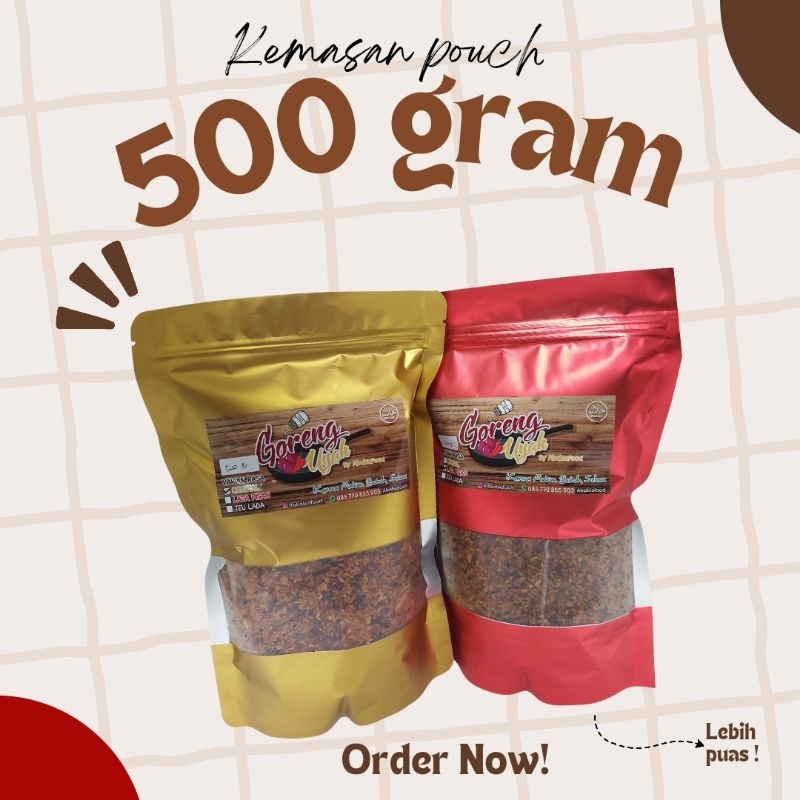 

Goreng uyah 500 GRAM by ababiafood/sambel tabur/sambel bawang/sambel pedas