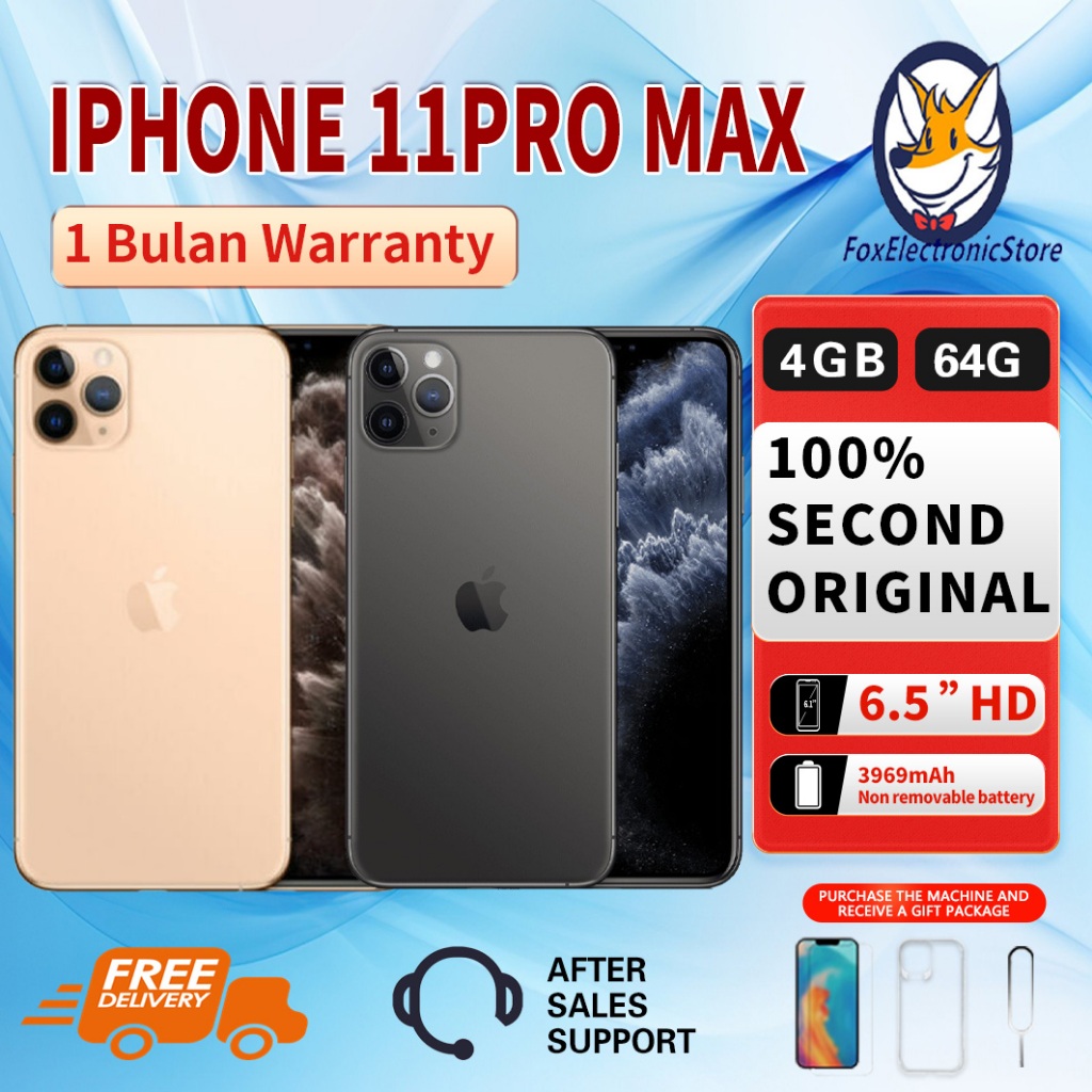iPhone 11Pro Max 64GB Second Bekas Original100% INTER 6.5“OLED-Ori Fullset Mulus Like New Smartphone